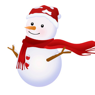 红色卡通圣诞节雪人元素GIF动态图